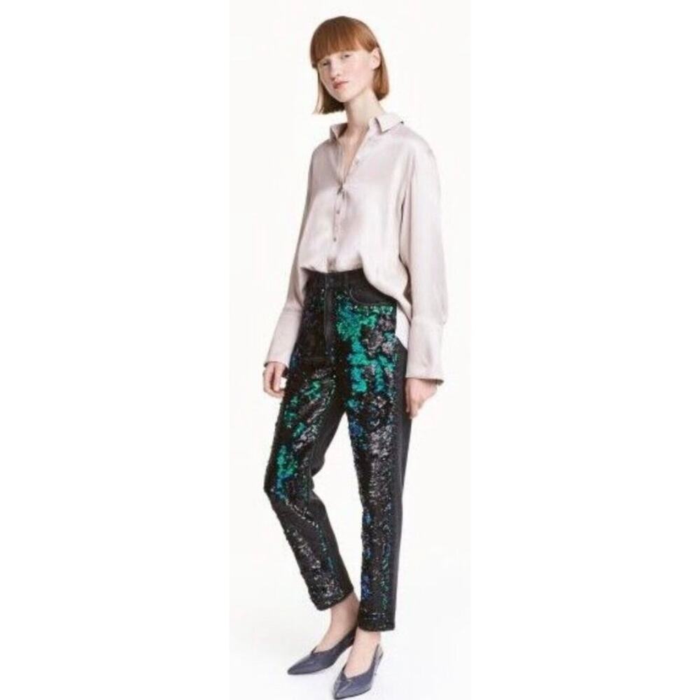 *RARE FIND* H&M Straight-Leg Sequin Jeans